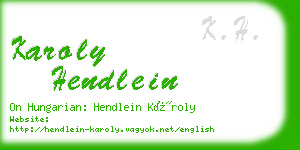 karoly hendlein business card
